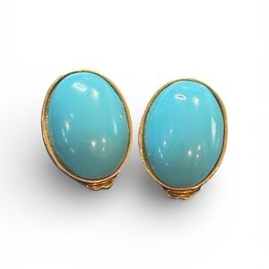 Vintage Kenneth Lane Gold and Turquoise Earrings